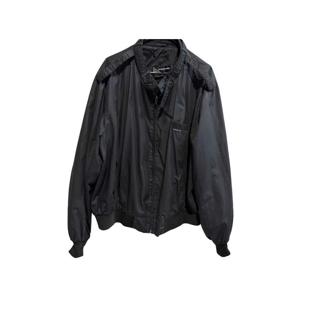 Members Only Mens Racer Jacket Black Vintage Iconic Cafe Racer Coat Size 3X